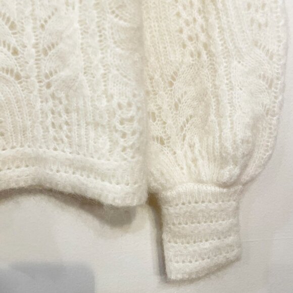 EUC Sézane Alma Wool Mohair Cardigan Ecru XS - Picture 7 of 10